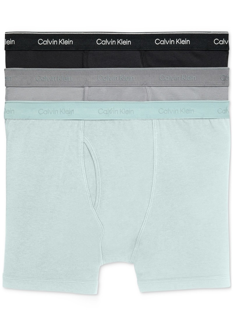 Calvin Klein Men's 3-Pack Cotton Classics Boxer Briefs Underwear - BLACK/SHADE/CONVOY