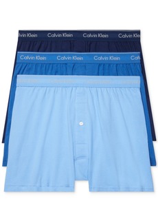 Calvin Klein Men's 3-Pack Cotton Classics Knit Boxers Underwear - Blue Multi