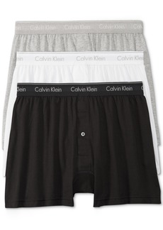 Calvin Klein Men's 3-Pack Cotton Classics Knit Boxers Underwear - Black, White, Grey