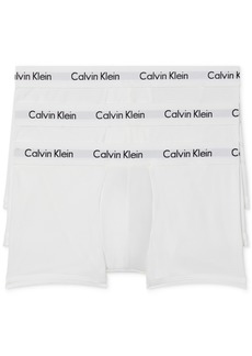 Calvin Klein Men's 3-Pack Cotton Stretch Low-Rise Trunk Underwear - White