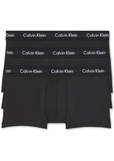 Calvin Klein Men's 3-Pack Cotton Stretch Low-Rise Trunk Underwear - Black