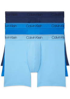 Calvin Klein Men's 3-Pack Microfiber Stretch Boxer Briefs Underwear - Navy/Artesian/Paradise