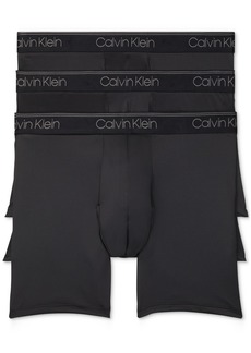 Calvin Klein Men's 3-Pack Microfiber Stretch Boxer Briefs Underwear - Black