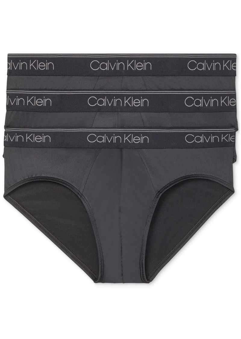 Calvin Klein Men's 3-Pack Microfiber Stretch Low-Rise Briefs Underwear - Black