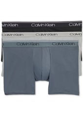 Calvin Klein Men's 3-Pack Microfiber Stretch Low-Rise Trunk Underwear - Black/tigers Eye/navy