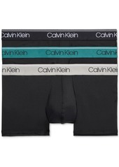 Calvin Klein Men's 3-Pack Microfiber Stretch Low-Rise Trunk Underwear - Black/tigers Eye/navy