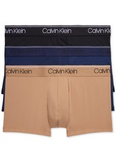 Calvin Klein Men's 3-Pack Microfiber Stretch Low-Rise Trunk Underwear - Black/tigers Eye/navy