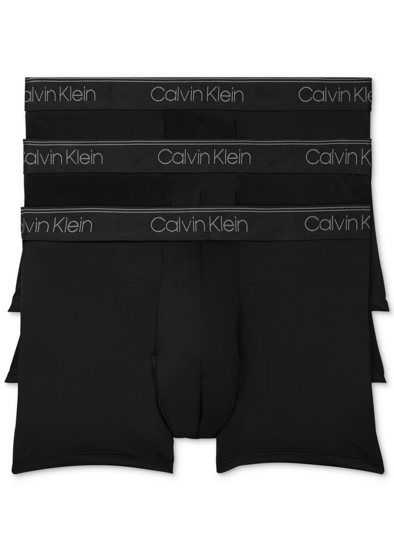 Calvin Klein Men's 3-Pack Microfiber Stretch Low-Rise Trunk Underwear - Black