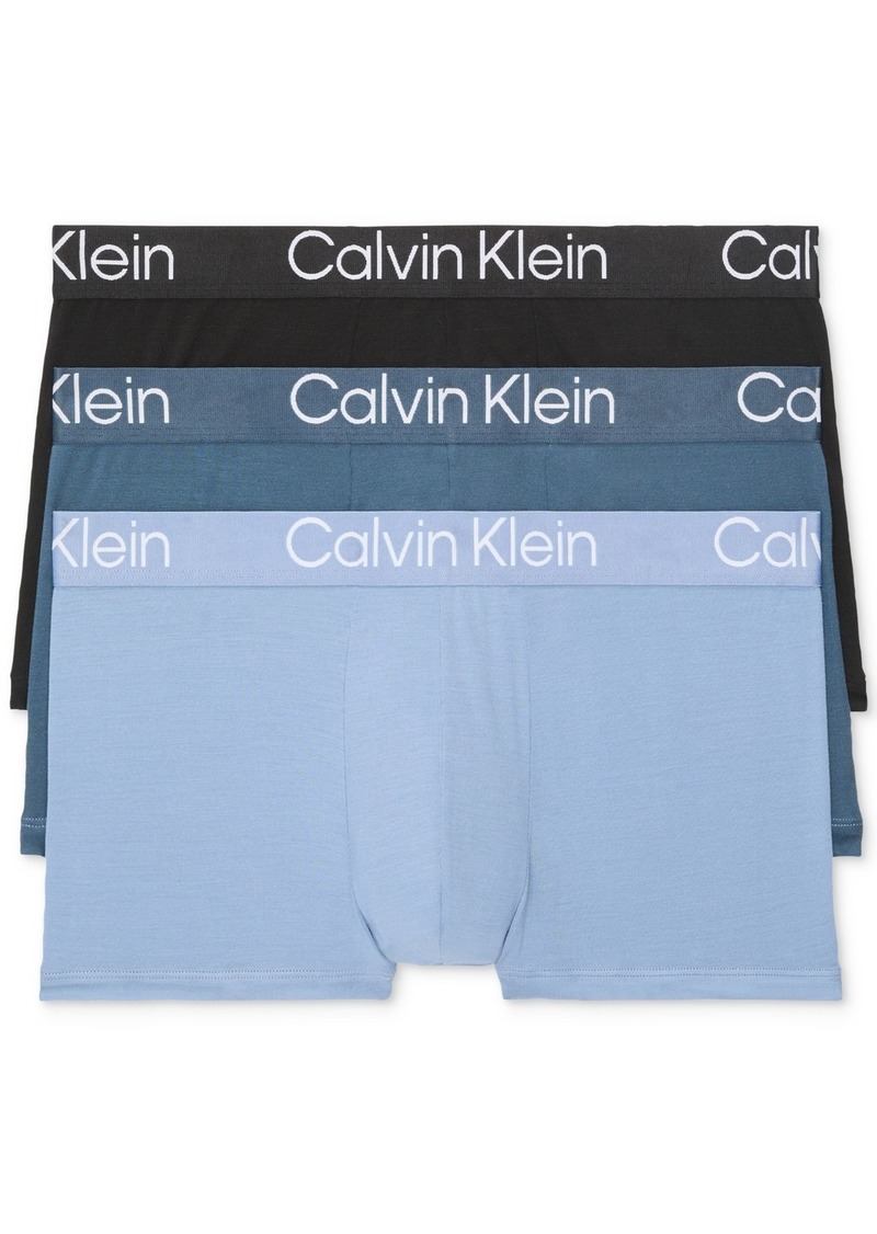 Calvin Klein Men's 3-Pack Ultra Soft Modern Modal Trunk Underwear - Black Assorted