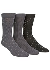 Calvin Klein Men's 3-Pk. Patterned Crew Socks - Navy