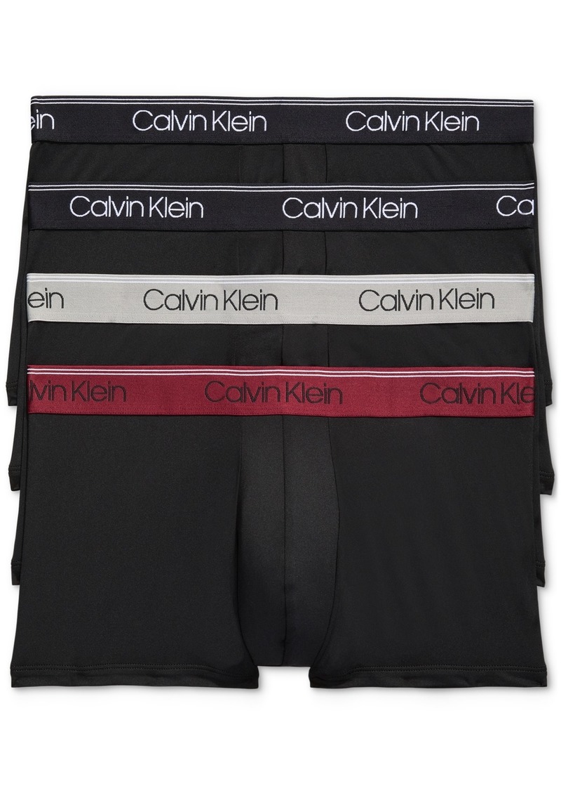 Calvin Klein Men's 3+1 Value Pack Micro Stretch Low-Rise Trunks - Black Assorted