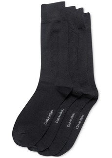 Calvin Klein Men's 4-Pk. Crew Dress Socks - Black