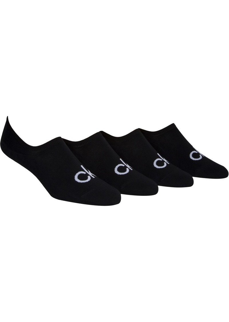 Calvin Klein Men's 4-Pk. Logo Liner Socks - Black