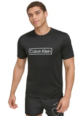 Calvin Klein Men's 4-Way Stretch Quick-Dry Box Logo-Print Rash Guard - Black