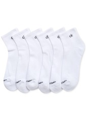 Calvin Klein Men's 6pk. Logo Quarter Socks - White