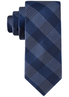 Calvin Klein Men's Aiden Blue Grid Tie - Navy