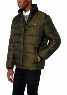 calvin klein men's alternative down puffer jacket with bib & hood