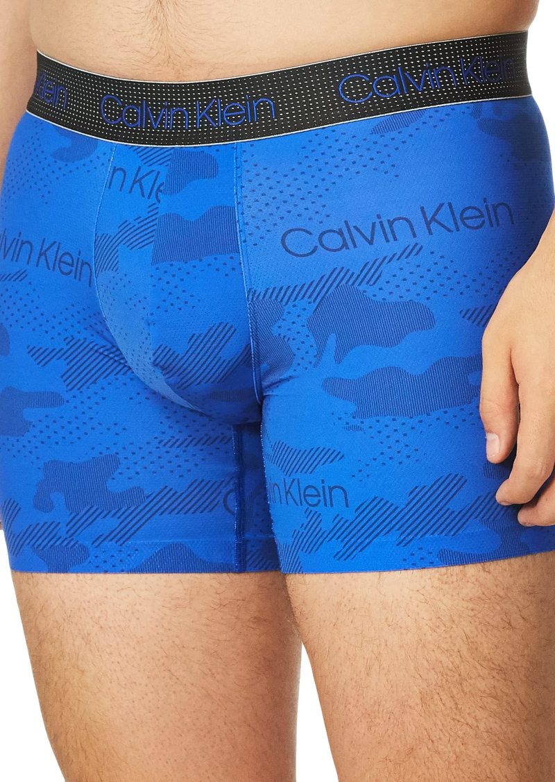 Calvin Klein Men's Boxer Brief Logo Camo-Kettle Blue L