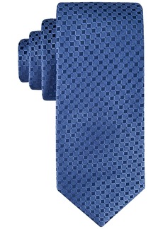 Calvin Klein Men's Checkered Geo-Print Tie - Cobalt