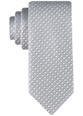 Calvin Klein Men's Checkered Geo-Print Tie - Silver