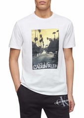 Calvin Klein Men's CK Fashion Logo Short Sleeve Crew Neck T-Shirt LA Sunset