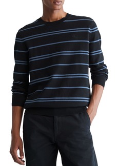 Calvin Klein Men's Compact Cotton Stripe Crewneck Sweater