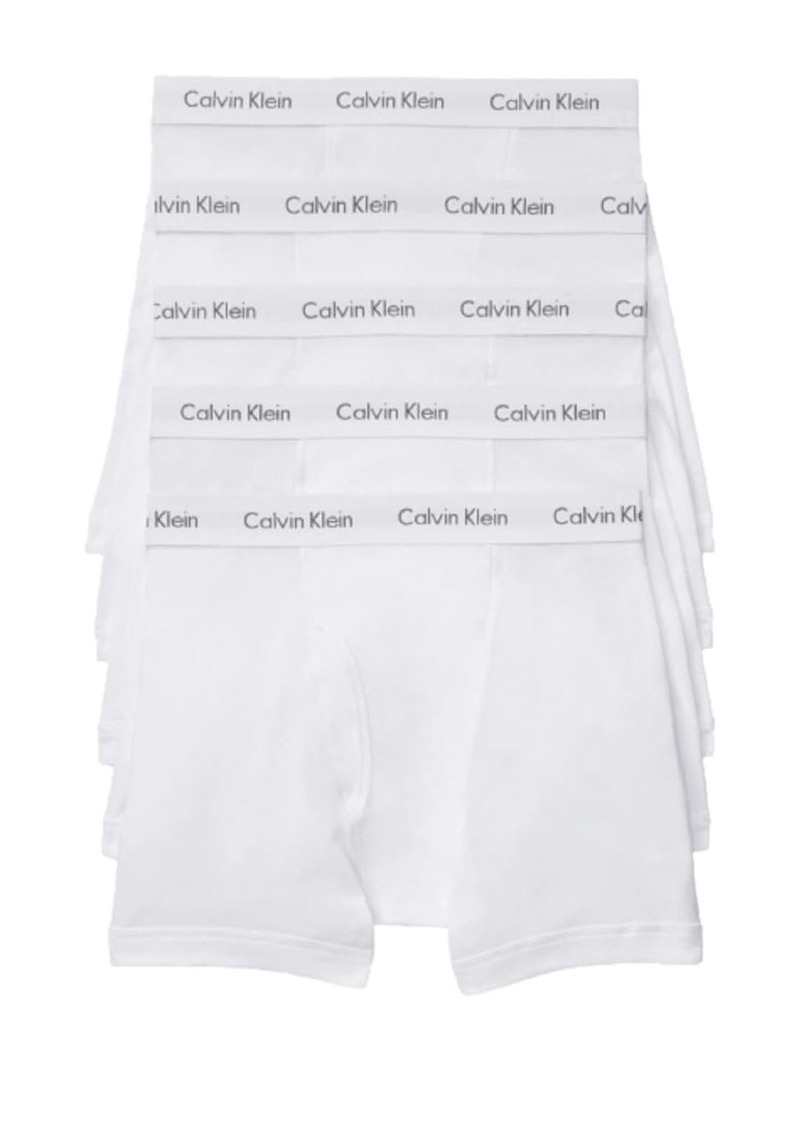 Calvin Klein Men's Cotton Classics 5-Pack Boxer Brief 5 White Bodies W/White Wb