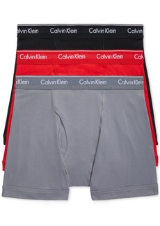 Calvin Klein Men's 3-Pk. Cotton Classics Boxer Briefs Underwear, A Macy's Exclusive - Black, Rogue, Shining Armour