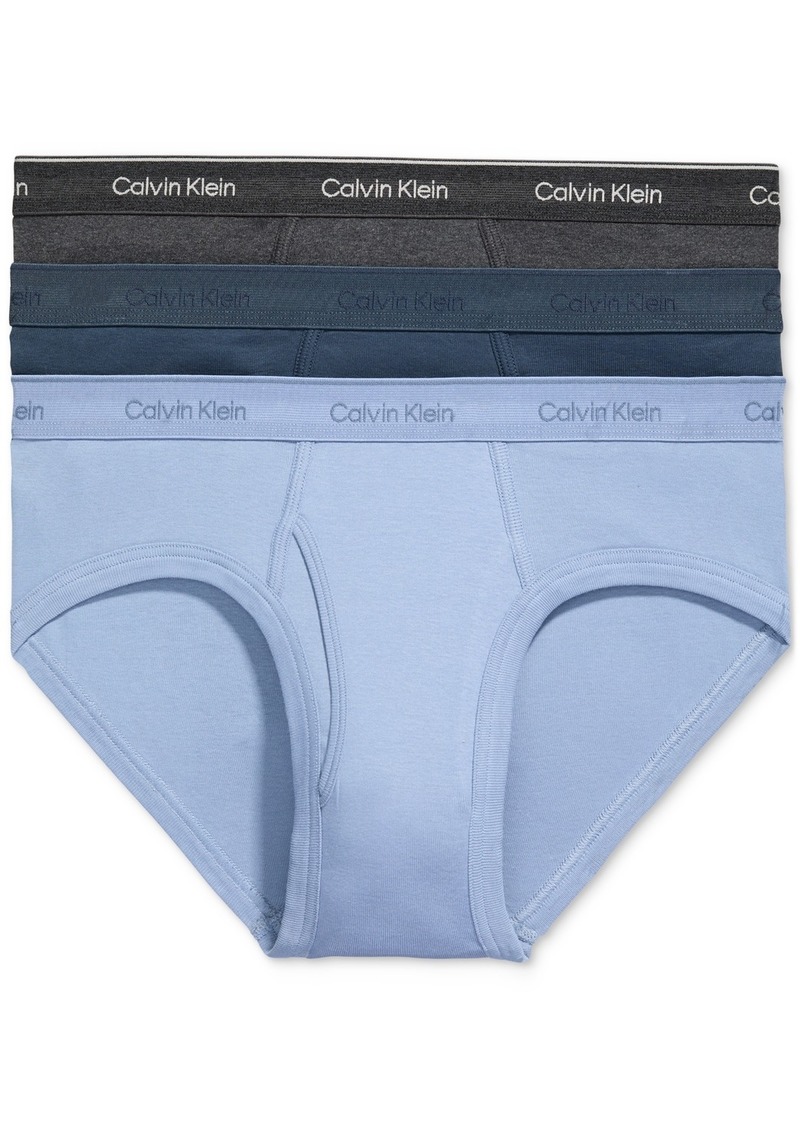 Calvin Klein Men's Cotton Classics Briefs, 3-Pack - Light Blue Assorted