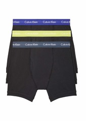 Calvin Klein Men's Cotton Classics Multipack Boxer Briefs Black Bodies W/Hemisphere Blue Direct Green Blue Flannel M