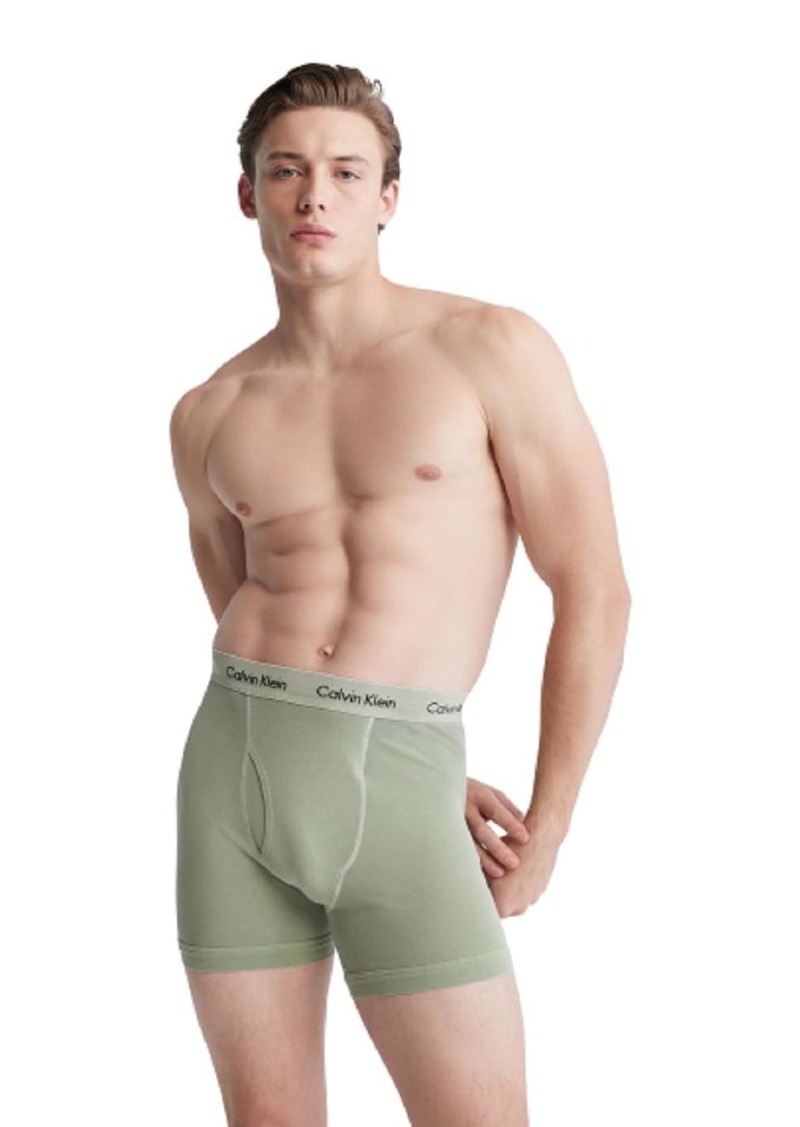 Calvin Klein Men's Cotton Stretch Mineral Dye Boxer Brief ECO Green
