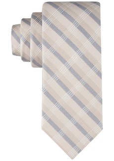 Calvin Klein Men's Creme Plaid Extra Long Tie - Taupe