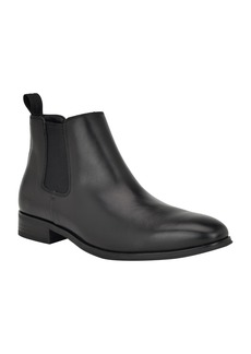Calvin Klein Men's Donto Slip-On Pointy Toe Boots - Black Leather