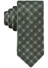 Calvin Klein Men's Double-Rail Grid Tie - Olive Green