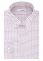 Calvin Klein Men's Dress Shirt Non Iron Stretch Slim Fit Point Collar Check