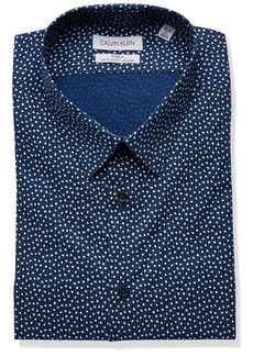 Calvin Klein Men's Dress Shirt Non Iron Stretch Slim Fit Print