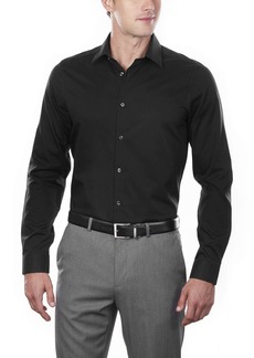 Calvin Klein Men's Dress Shirt Slim Fit Non Iron Herringbone   (Medium)