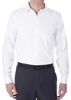 Calvin Klein Men's Dress Shirt Slim Fit Non Iron Herringbone   (Large)