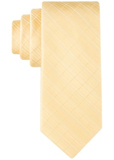 Calvin Klein Men's Etched Windowpane Extra Long Tie - Yellow