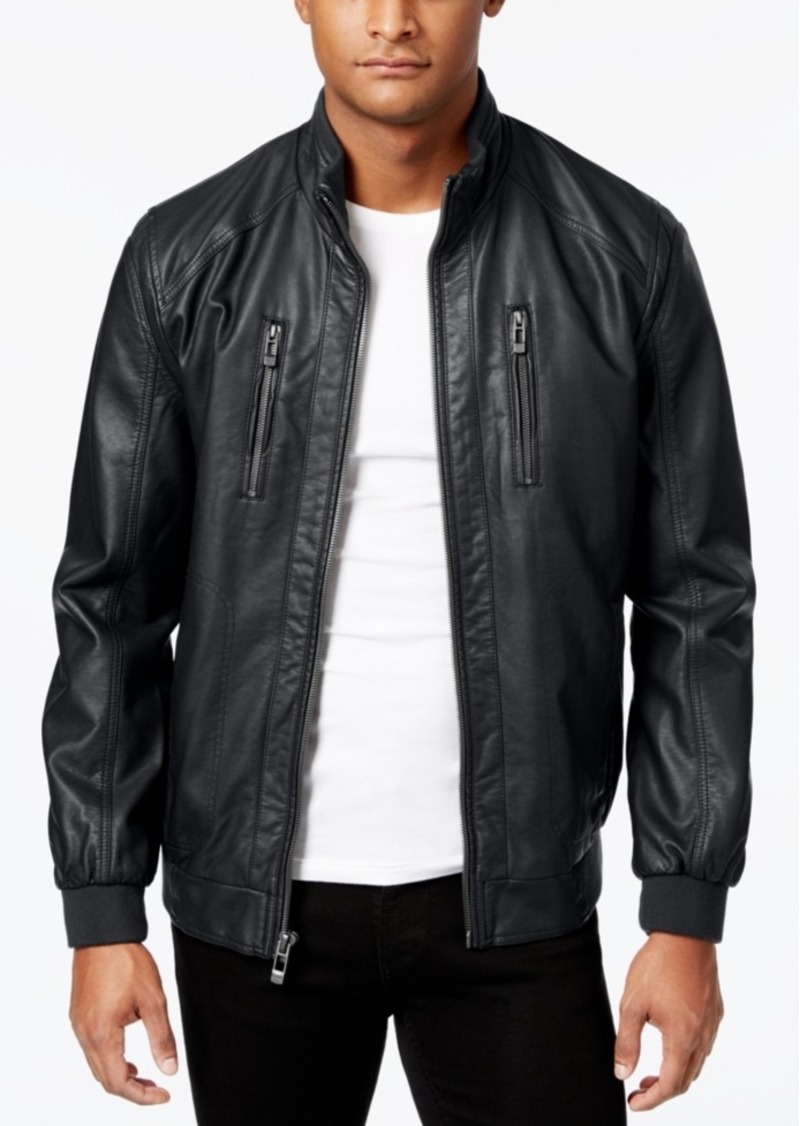 Calvin Klein Calvin Klein Men's Faux-Leather Bomber Jacket | Outerwear