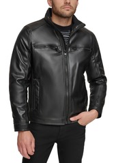Calvin Klein Men's Faux Leather Moto Jacket, Created for Macy's - Heritage Brown