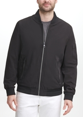 Calvin Klein Men's Full-Zip Flight Jacket with Embroidered Tonal Logo - Black