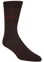Calvin Klein Men's Giza Cotton Flat Knit Crew Socks - Black