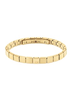 Calvin Klein Men's Gold-Tone Stainless Steel Square Bead Bracelet - Gold-tone