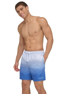 "Calvin Klein Men's Gradient Dot Print 7"" Volley Swim Trunks - Blue"
