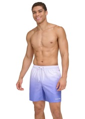 "Calvin Klein Men's Gradient Striped 7"" Volley Swim Trunks - Light Blue"