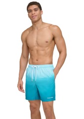 "Calvin Klein Men's Gradient Striped 7"" Volley Swim Trunks - Light Blue"