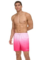 "Calvin Klein Men's Gradient Striped 7"" Volley Swim Trunks - Pink"