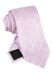 Calvin Klein Men's Herringbone Grid Tie - Pink
