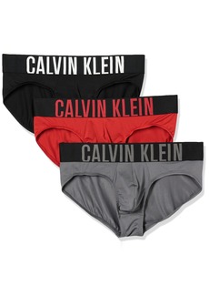 Calvin Klein Men's Intense Power 3-Pack Hip Brief Black Grey Sky Pompeian RED
